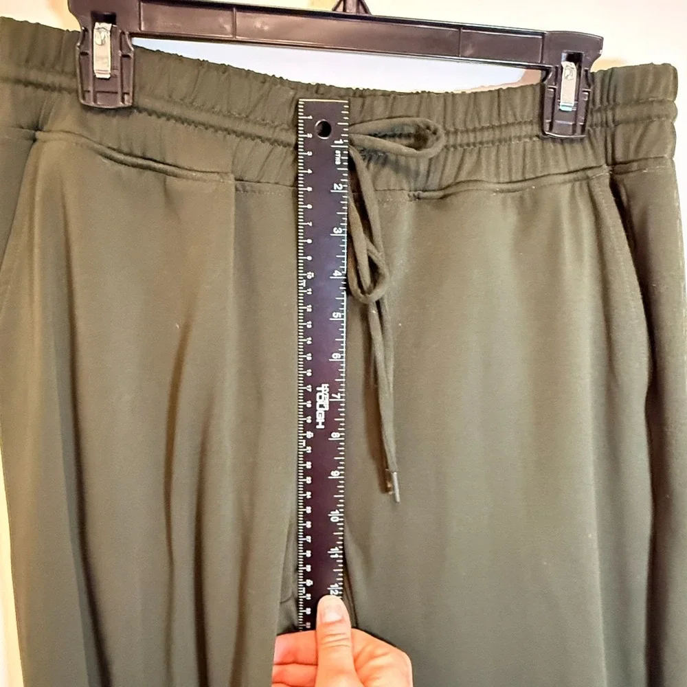 Lou & Grey Olive Green Jogger Pants Womens Large Drawstring Waist Pockets Lounge